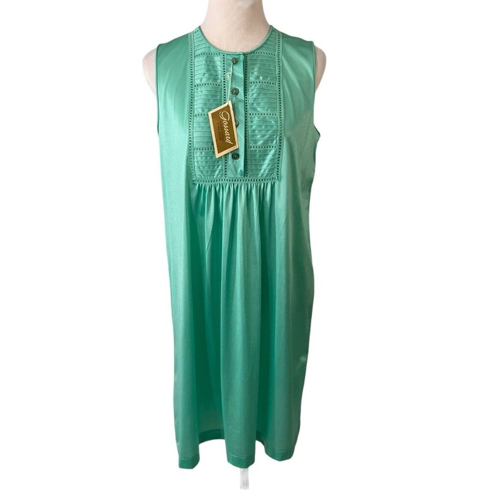 Gossard Artemis Nightgown Green Nylon Size Medium USA NWT Vintage 1970s